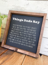 Things Dad Says Sign, Fathers Day Ideas, Fathers Day Canada 2023, Fathers Day Wooden Sign, Dad Wood Signs, Wooden Signs For Fathers Day