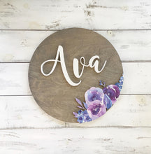 Floral Name Sign For Baby, Girl Nursery Wall Decor