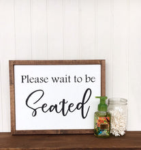Please wait to be seated sign, Funny bathroom signs, Wood sign bathroom , Outhouse art