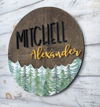 Forest Name Sign For Nursery, Baby Name Sign Wood