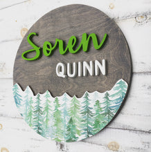 Forest Name Sign For Nursery, Baby Name Sign Wood