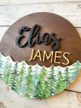 Forest Name Sign For Nursery, Baby Name Sign Wood