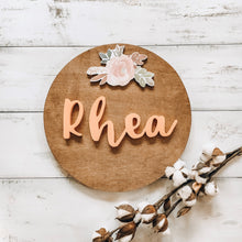 Baby Name Signs For Nursery, Round Name Sign Wood