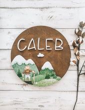 Mountain Name Sign For Nursery, Baby Name Sign Wood
