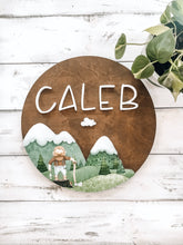 Mountain Name Sign For Nursery, Baby Name Sign Wood