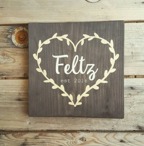 Wood sign wedding, Last name sign, Family est signs, Personalized gift, Painted wood sign