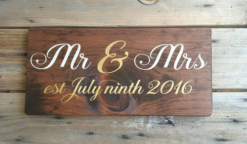 Mr and Mrs wooden sign, Wood signs personalize
