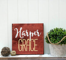 Wood baby name sign, Personalized baby shower gift