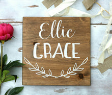 Personalized wood sign, Wood baby name sign
