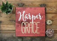 Wood baby name sign, Personalized baby shower gift