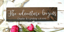 Wedding announcement, Our adventure begins Custom wood sign