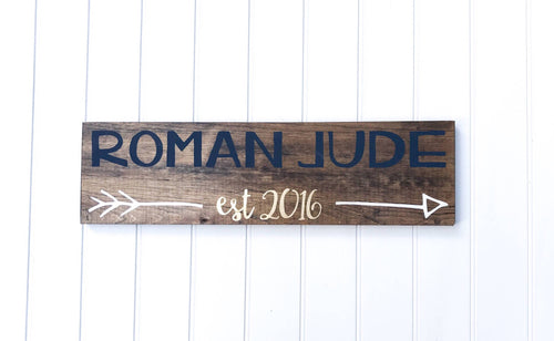 Wood baby name sign, Custom wood sign, Personalized wooden sign, Baby shower gift wood sign, New baby gift