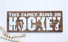 Hockey family signs, Hockey gifts, Hockey mom gift, Sports family wall art, Wood sign