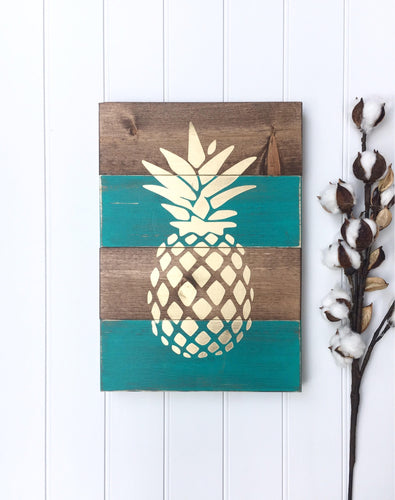 Pineapple pallet sign, Wooden signs for home