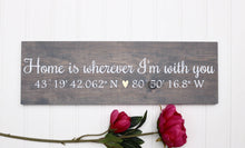 Longitude latitude signs, Wood sign for home, Coordinates wall decor, Wedding gift for couple, GPS location