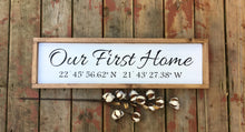 Longitude latitude Coordinates sign, Gift for new homeowner