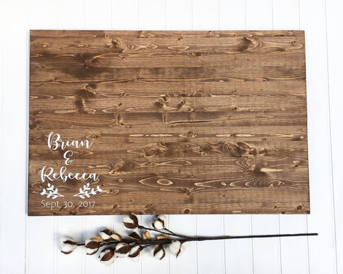 Wood wedding guest book, Wedding guest book alternative