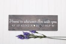 Longitude latitude wood signs, Wedding gift for couple