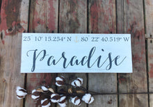 Longitude latitude sign, Custom location wood sign