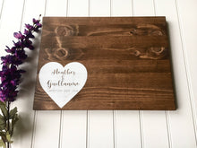 Wood wedding guest book, Wedding reception decor