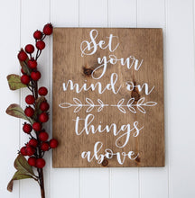 Set your mind on things above, COL 3:2, Scripture wall art, Bible verse wooden sign, Christian gift for women