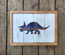 Dinosaur Art For Nursery, Triceratops Wood Cutout Sign