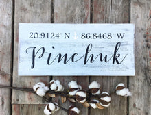 Longitude latitude sign, Custom location wood sign