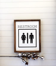 Restroom wood wall art, Camping wood sign