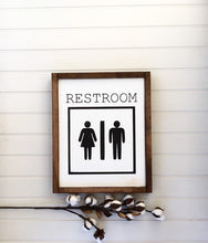 Restroom wood sign, Bathroom wood wall art, Camping wood sign, Restroom icon