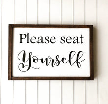 Please seat yourself, Restroom wall art, Bathroom art, Funny signs, Farmhouse sign