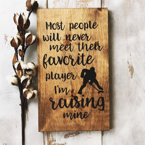 Hockey wood sign, Kids room wall art