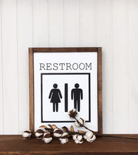 Restroom wood sign, Bathroom wood wall art, Camping wood sign, Restroom icon