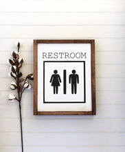 Restroom wood sign, Bathroom wood wall art, Camping wood sign, Restroom icon