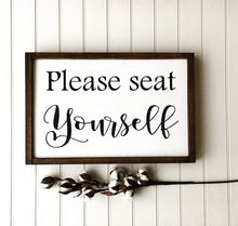 Please seat yourself, Restroom wall art, Bathroom art, Funny signs, Farmhouse sign