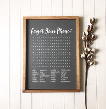 Word search wood sign, Funny wood bathroom sign