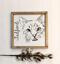 Custom cat portrait, Painted wood sign from photo