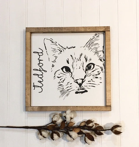 Pet painting, Custom cat portrait, Dog mom gift, Painted wood sign