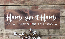 Longitude latitude sign, Home sweet home coordinates sign