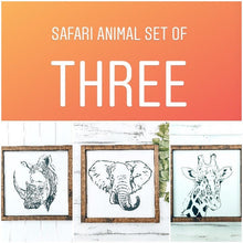 Safari Nursery Wall Art, Elephant Nursery Decor,  Wall Decor for Kids Room, Giraffe Sign