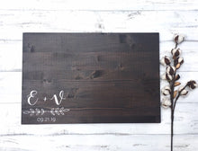 Wood wedding guestbook, Guestbook sign for reception