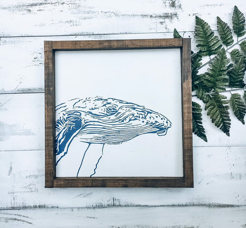 Whale nursery decor, Whale wood sign