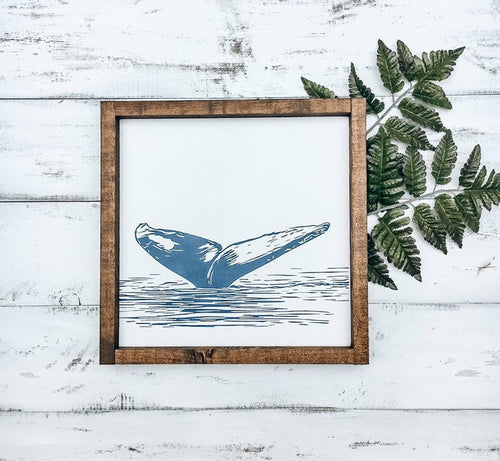 Nautical Baby Decor, Wood Sign for Nursery, Whale Art Kids Room