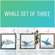 Whale Sign Set, Nautical Nursery Wall Art, Ocean Wood Sign Set