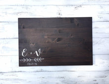Wood wedding guestbook, Guestbook sign for reception