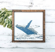 Whale Sign Set, Nautical Nursery Wall Art, Ocean Wood Sign Set